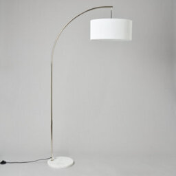 Litecraft Rodney White Curved Arc Floor Lamp With Diffuser Shade - thumbnail 4