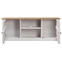 Berkfield Tv Cabinet White 120X40X50 Cm Solid Pine Wood Panama Range - thumbnail 3
