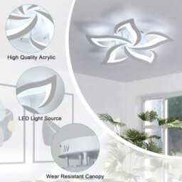 Modern Led Ceiling Light 5-Heads Chandeliers Lamp 6500K Bedroom Living Room 60Cm - thumbnail 7
