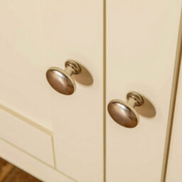 Farro Cream Mini Sideboard Fully Assembled - Painted With Oak Top By Roseland Furniture - thumbnail 9