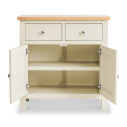 Farro Cream Mini Sideboard Fully Assembled - Painted With Oak Top By Roseland Furniture - thumbnail 5
