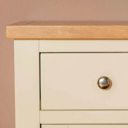 Farro Cream Mini Sideboard Fully Assembled - Painted With Oak Top By Roseland Furniture - thumbnail 7