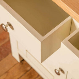 Farro Cream Mini Sideboard Fully Assembled - Painted With Oak Top By Roseland Furniture - thumbnail 4