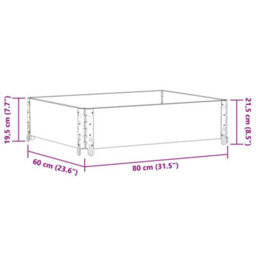 Berkfield Garden Planter Brown 80X60 Cm Solid Wood Pine - thumbnail 8