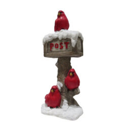 SecureFix Direct Three Birds Postbox Christmas Figurine (Xmas Decoration Ornament Figure) - thumbnail 3
