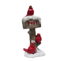 SecureFix Direct Three Birds Postbox Christmas Figurine (Xmas Decoration Ornament Figure) - thumbnail 2