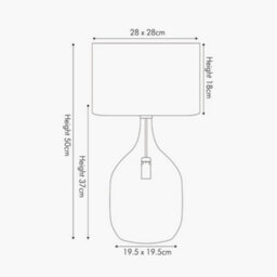 Pacific Lifestyle Mercurial Glass Dual Light Table Lamp - thumbnail 4