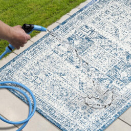 Homeart Outdoor Indoor Rug, Easy Clean, Uv Weather Resistant Rug For Patio, Gardenvintage Blue, Cream,180X270Cm - thumbnail 6