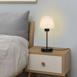 GoodHome Kluan Matt Black Table Lamp - thumbnail 7
