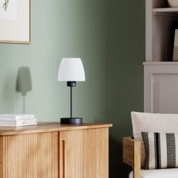 GoodHome Kluan Matt Black Table Lamp - thumbnail 2