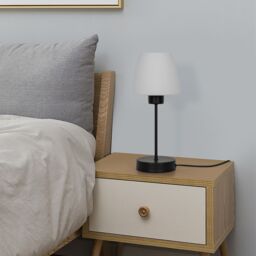 GoodHome Kluan Matt Black Table Lamp - thumbnail 8