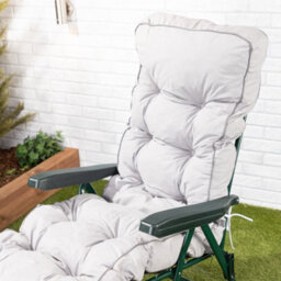 Alfresia Sun Lounger, Green Frame With Grey Classic Cushion - thumbnail 3