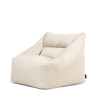 icon Natalia Outdoor Woven Adults Bean Bag Armchair, Ready Filled Large Beanbag Natural Beige - image 1