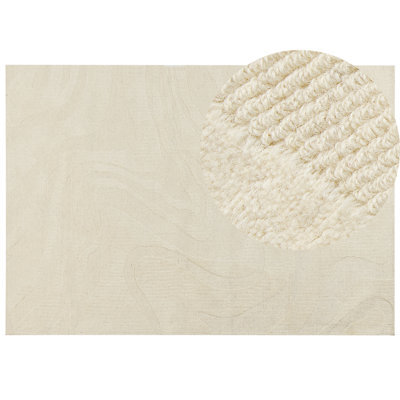 Beliani Rug Sasnak Beige 160 X 230 Cm Wool - image 1