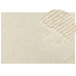Beliani Rug Sasnak Beige 160 X 230 Cm Wool - thumbnail 1