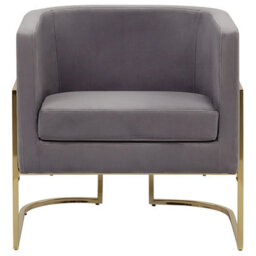 Beliani Glam Armchair Sirkka Velvet Grey - thumbnail 6