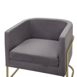 Beliani Glam Armchair Sirkka Velvet Grey - thumbnail 8