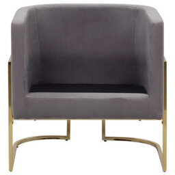 Beliani Glam Armchair Sirkka Velvet Grey - thumbnail 7
