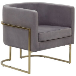 Beliani Glam Armchair Sirkka Velvet Grey