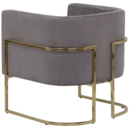 Beliani Glam Armchair Sirkka Velvet Grey - thumbnail 4