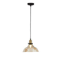 Pagazzi Lighting Pagazzi Melina Antique Brass & Amber Glass Ceiling Pendant - thumbnail 4