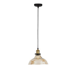 Pagazzi Lighting Pagazzi Melina Antique Brass & Amber Glass Ceiling Pendant - thumbnail 5