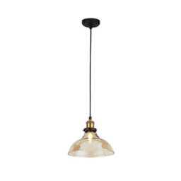 Pagazzi Lighting Pagazzi Melina Antique Brass & Amber Glass Ceiling Pendant - thumbnail 2
