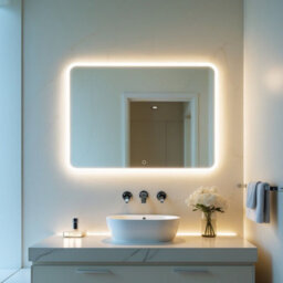 Fino Stone Catolico Rectangular Led Bathroom Mirror 100X70Cm