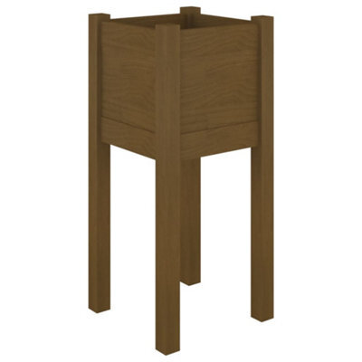 Berkfield Durable Garden Planter Honey Brown 31X31X70 Cm Solid Pinewood - image 1