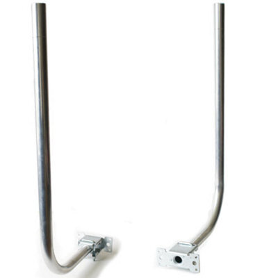 2 Ft Aerial Pole & Bracket L Shaped Fascia Loft Mast Tv Dab Wall Mounting Kit