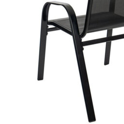 Harbour Housewares Texteline Canvas Garden Chairs - Black - Pack Of 2 - thumbnail 5