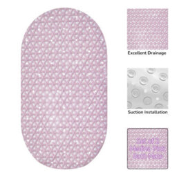 Showerdrape Medina Anti Slip Pink Pvc Bath Mat 69Cm X 36Cm - 2 Set