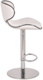Lamboro Carcaso Deluxe Single Kitchen Bar Stool, Chrome Footrest, Height Adjustable Swivel Gas Lift, Breakfast Bar & Home Barstool, White - thumbnail 2