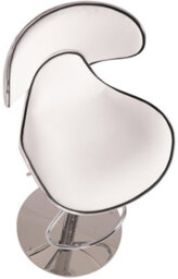 Lamboro Carcaso Deluxe Single Kitchen Bar Stool, Chrome Footrest, Height Adjustable Swivel Gas Lift, Breakfast Bar & Home Barstool, White - thumbnail 6