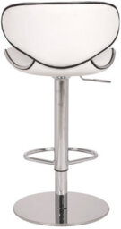 Lamboro Carcaso Deluxe Single Kitchen Bar Stool, Chrome Footrest, Height Adjustable Swivel Gas Lift, Breakfast Bar & Home Barstool, White - thumbnail 5