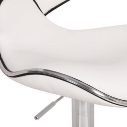 Lamboro Carcaso Deluxe Single Kitchen Bar Stool, Chrome Footrest, Height Adjustable Swivel Gas Lift, Breakfast Bar & Home Barstool, White - thumbnail 7