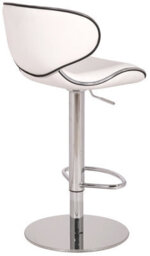 Lamboro Carcaso Deluxe Single Kitchen Bar Stool, Chrome Footrest, Height Adjustable Swivel Gas Lift, Breakfast Bar & Home Barstool, White - thumbnail 4