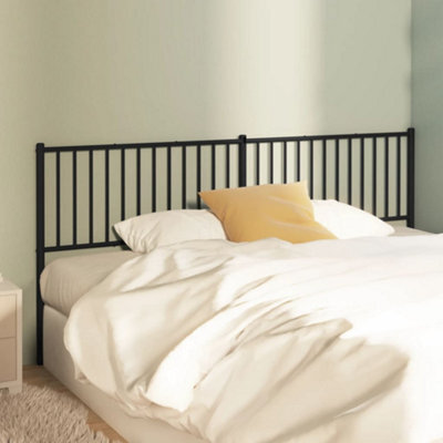 Berkfield Metal Headboard Black 193 Cm - image 1