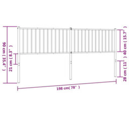 Berkfield Metal Headboard Black 193 Cm - thumbnail 7