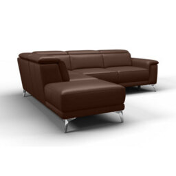 Valencia Pista Modern Top Grain Leather Reclining Sectional Left Hand Facing Chaise Sofa Chocolate Color - thumbnail 9