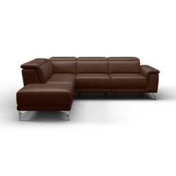 Valencia Pista Modern Top Grain Leather Reclining Sectional Left Hand Facing Chaise Sofa Chocolate Color - thumbnail 8