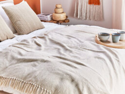 Beliani Blanket Yarsa Cotton 125 X 150 Cm Beige - thumbnail 2