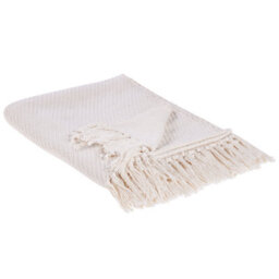 Beliani Blanket Yarsa Cotton 125 X 150 Cm Beige - thumbnail 1