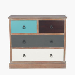 Pacific Lifestyle Blue Multicoloured Wood 4 Drawer Unit - thumbnail 2