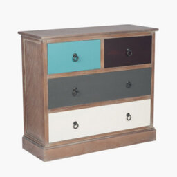Pacific Lifestyle Blue Multicoloured Wood 4 Drawer Unit - thumbnail 3