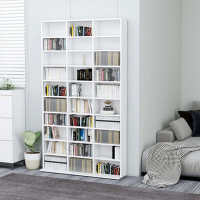Berkfield Cd Cabinet White 102X16X177.5 Cm Engineered Wood - image 1