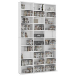 Berkfield Cd Cabinet White 102X16X177.5 Cm Engineered Wood - thumbnail 3