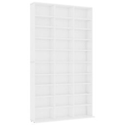 Berkfield Cd Cabinet White 102X16X177.5 Cm Engineered Wood - thumbnail 2