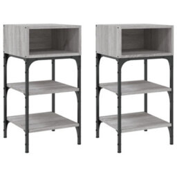 Berkfield Bedside Tables 2 Pcs Grey Sonoma 35X34.5X70 Cm Engineered Wood - thumbnail 2