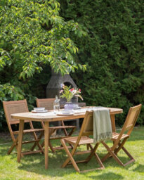 Beliani Set Of 4 Garden Chairs Paraggi Certified Acacia Wood Dark Brown - thumbnail 2